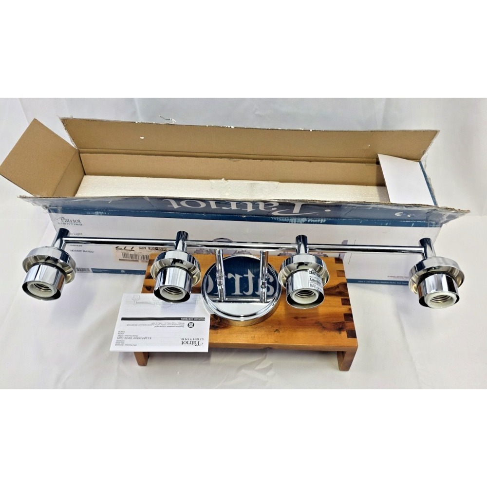 Patriot Lighting Simon 4-Light Vanity Chrome Damp Rated Fixture 352-6530